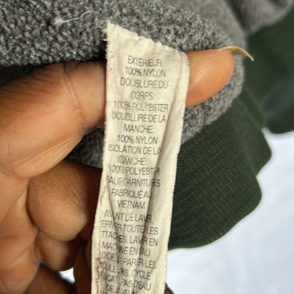 LL BEAN vintage dark hunter green fleece lined zipper front jacket Size L Reg - Picture 13 of 13